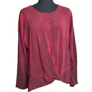 Dress to kill Jane Mohr burnt burgundy twist‎ tunic blouse textured